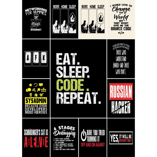 "Code Life Series" – Programmer Canvas Wall Art Collection