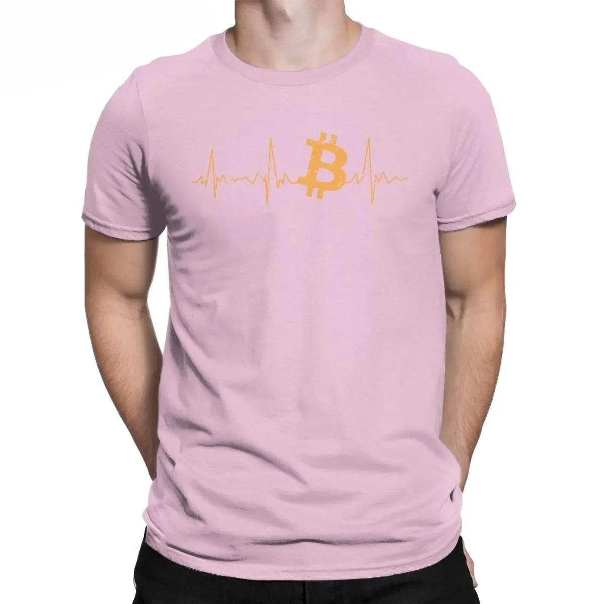 Bitcoin Heartbeat – Crypto Pulse Cotton Tee for Men