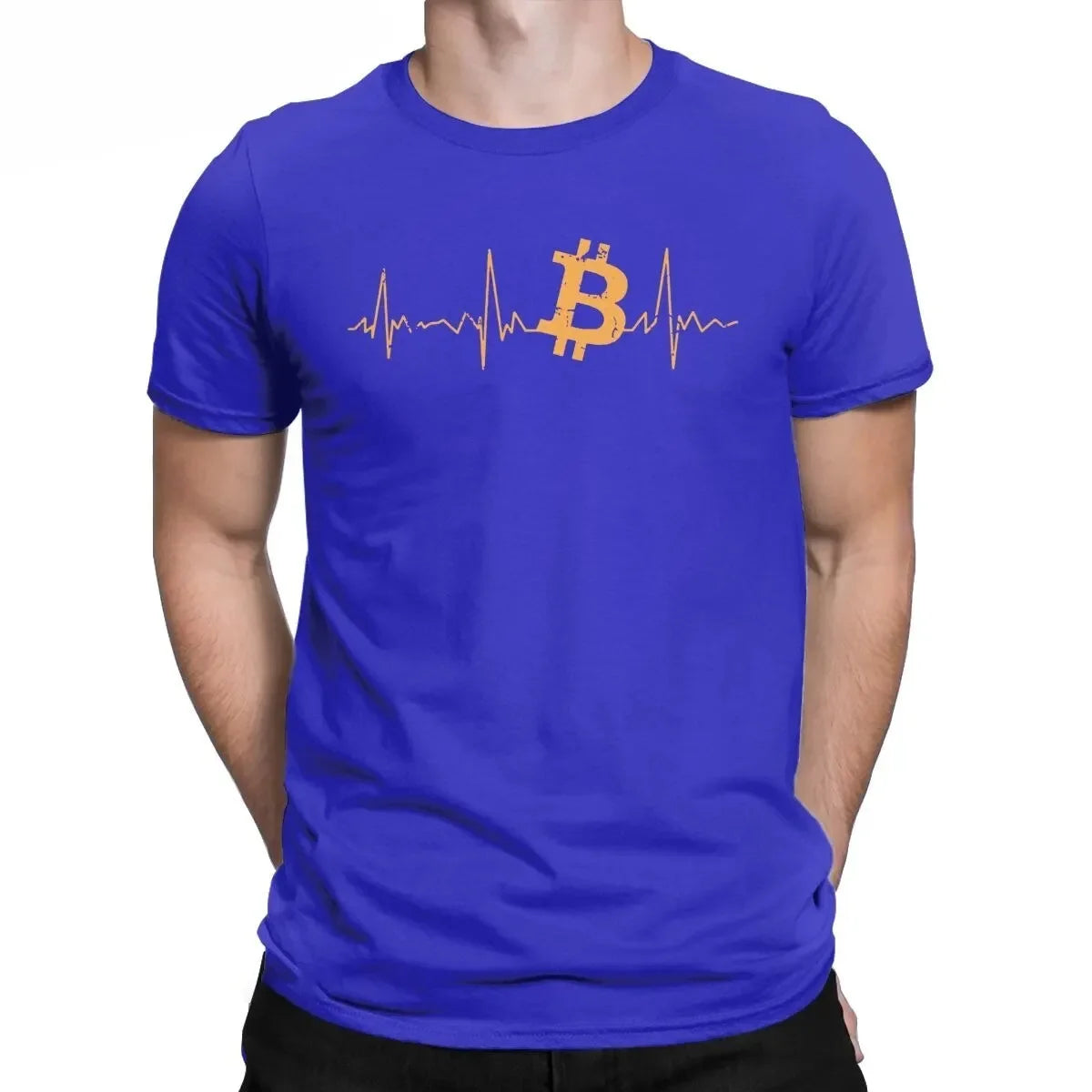 Bitcoin Heartbeat – Crypto Pulse Cotton Tee for Men