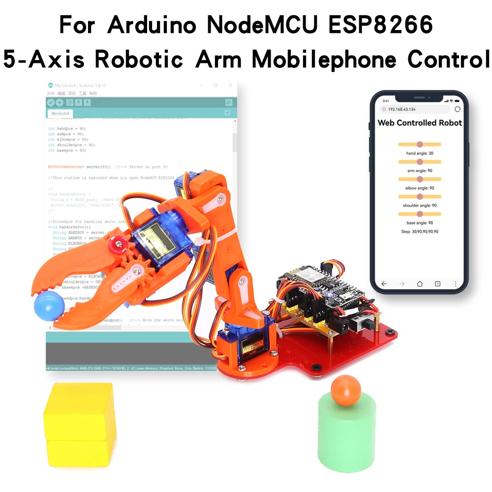 5DOF Wi-Fi Robot Arm Kit