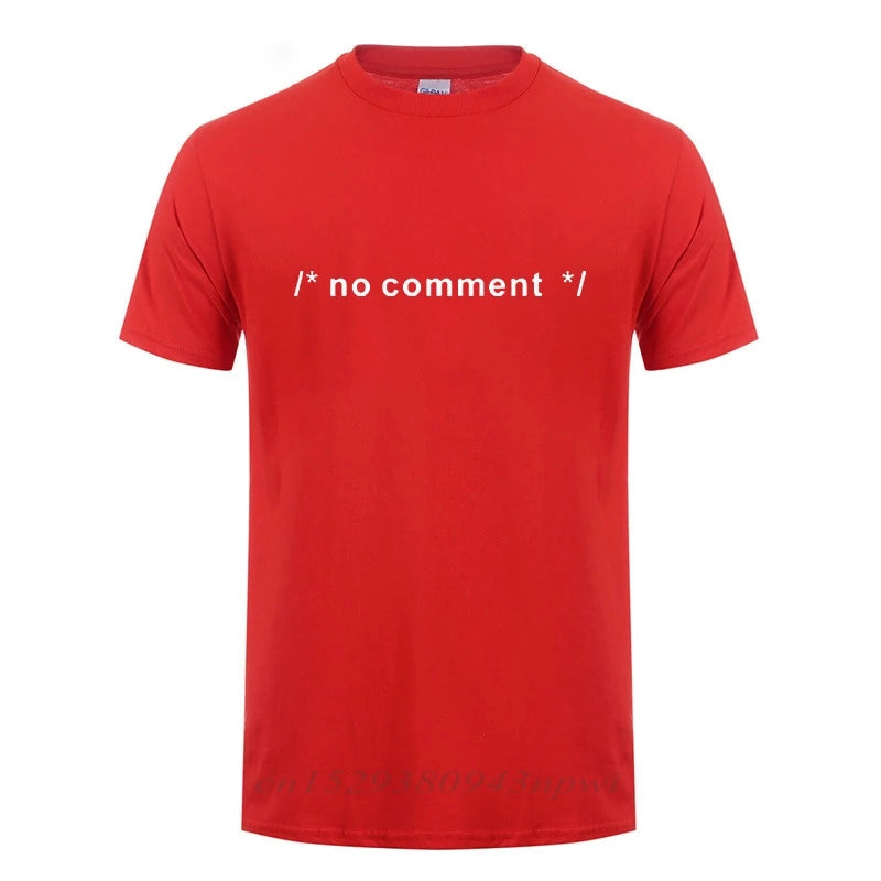 "No Comment" – Funny HTML CSS Dev T-Shirt